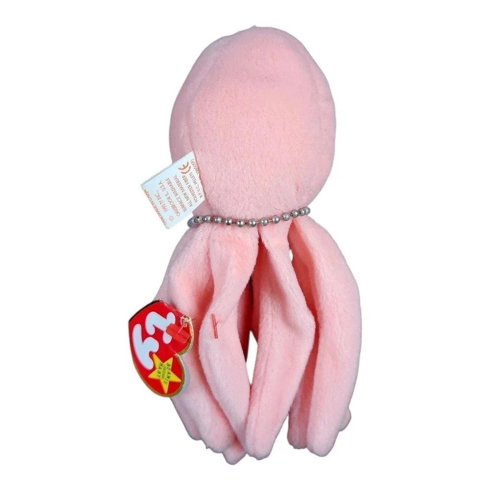 Vintage‎ 1994 Ty Beanie Babies Inky the Octopus Pink Plush Stuffed Animal